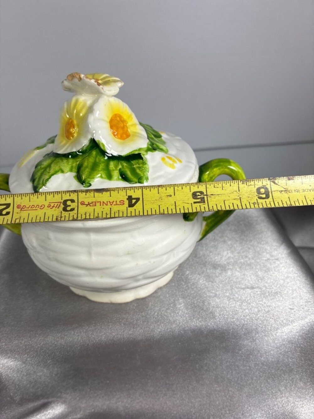 Vintage Lefton Rustic Daisy Sugar Bowl - Picture 14 of 14